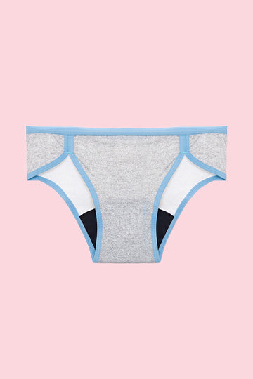 calcinha absorvente fluxo intenso - linha grls hipster mescla - blue moon