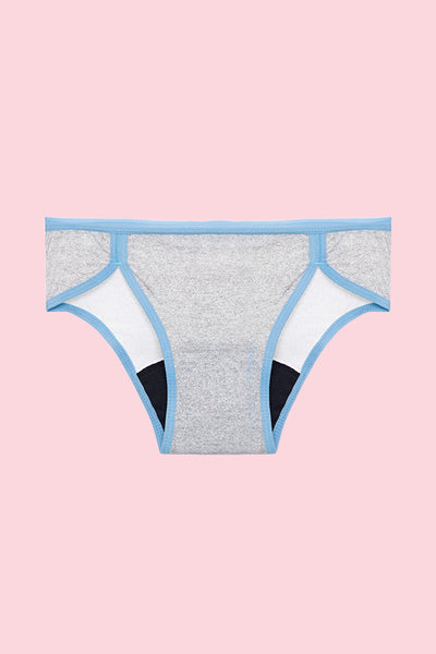 calcinha absorvente fluxo intenso - linha grls hipster mescla - blue moon