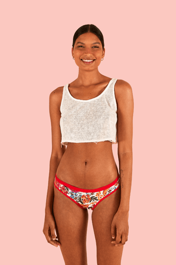 comfy pantys + FARM banana riscada - fluxo moderado - pantys calcinhaabsorvente calcinhamenstrual