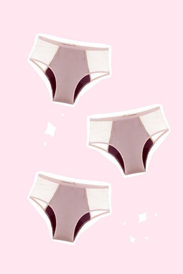 kit hot pant vermelha - fluxo intenso - 3 unidades - pantys calcinhaabsorvente calcinhamenstrual